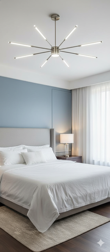 تصویر جزئیات شاخههای چرخشی لوستر ۹ شاخه