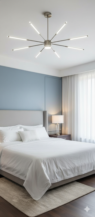 تصویر جزئیات شاخههای چرخشی لوستر ۹ شاخه